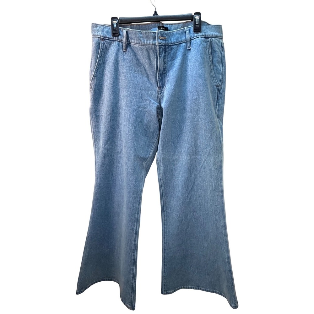 Express 70s Flare Mid Rise Light Wash Denim Jeans Womens Size 14S